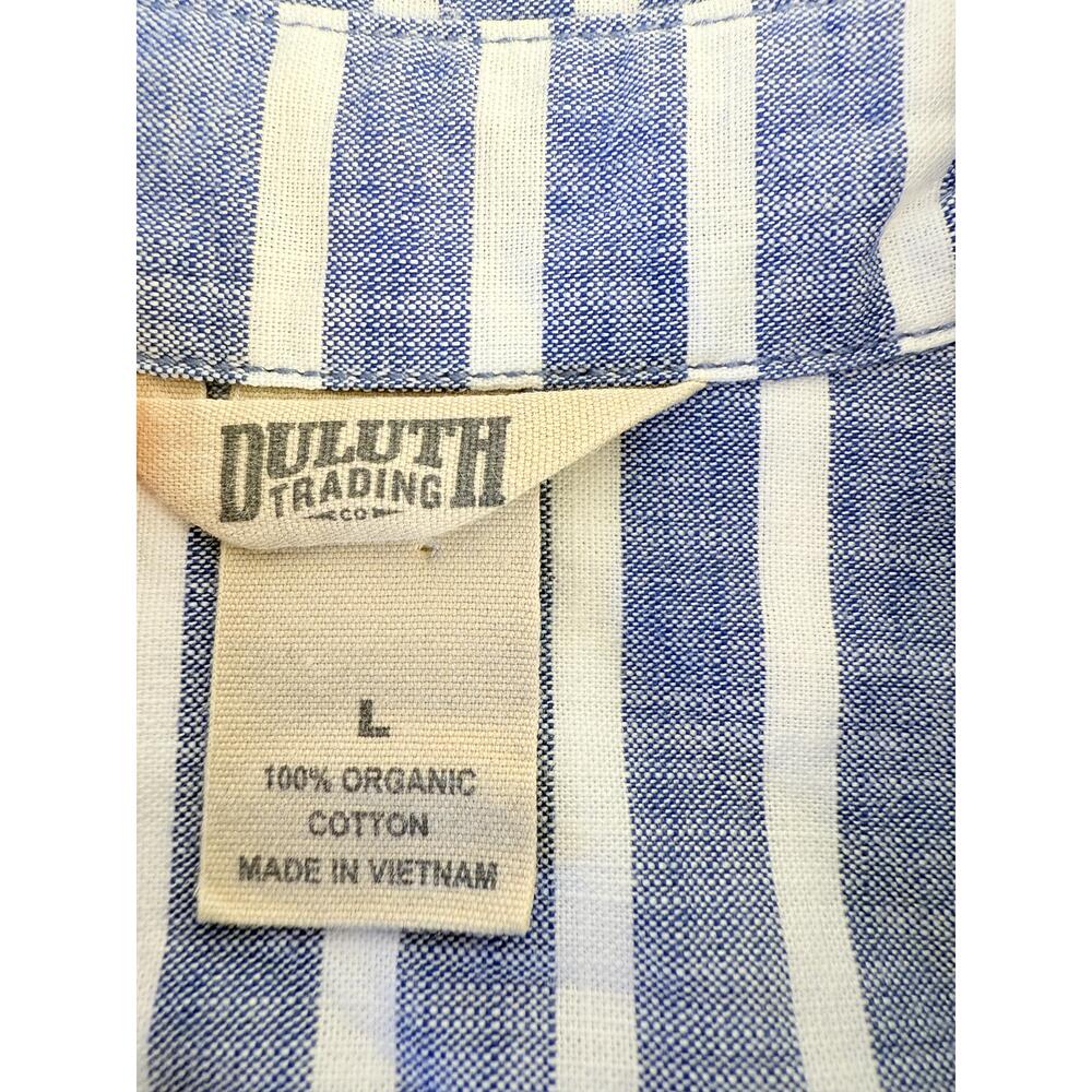 Duluth Trading Co Womens Blue White Sleeveless Tank Top Large - Picture 5 of 10